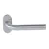 Poignée de porte intérieur sous rosace ovale en inox L-Line