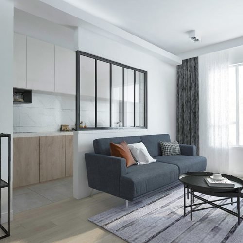 Verrières d'intérieur en acier noir mat avec 5 carreaux Bario